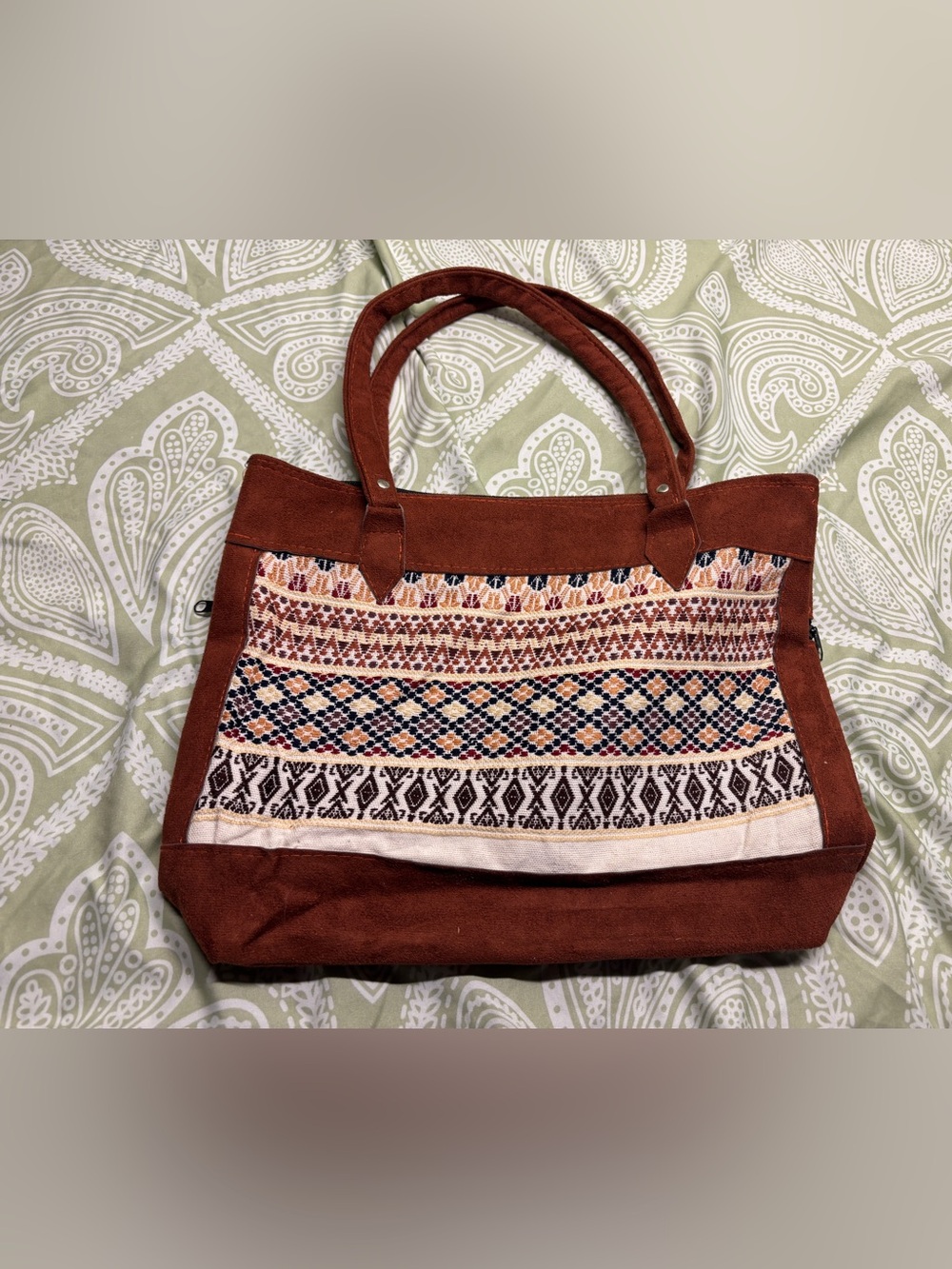 ✴️Boho Embroidered Brown Tote Bag